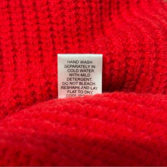 Tuckernuck Women’s Fringe Caswell Wool Blend Sweater Red XS Cable Knit Crewneck - Picture 8 of 8